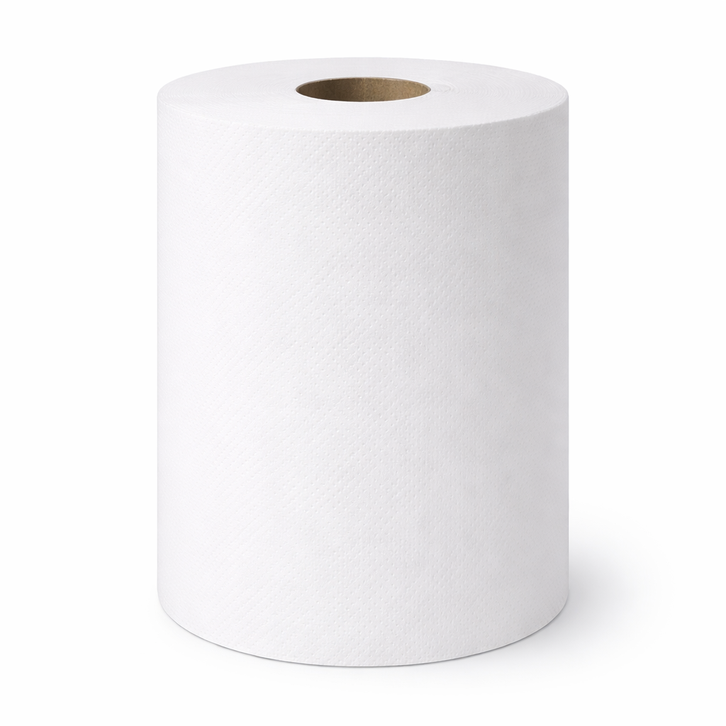White paper roll on a white background