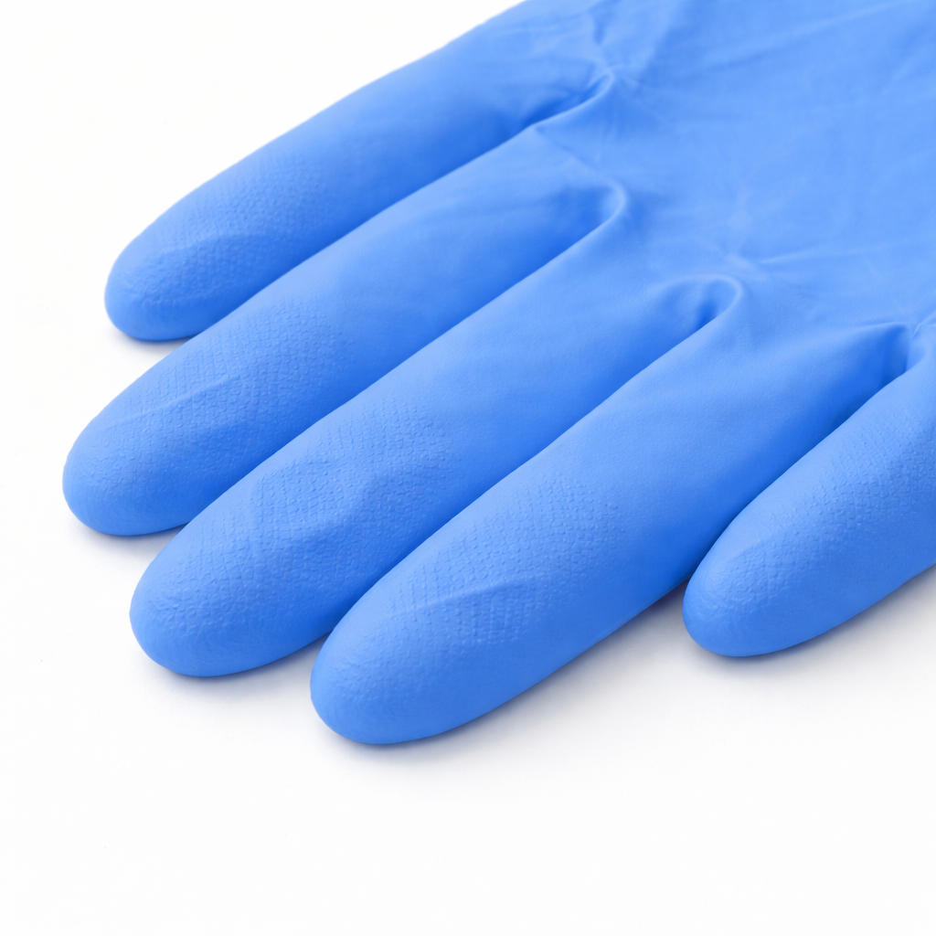 Blue glove on a white background